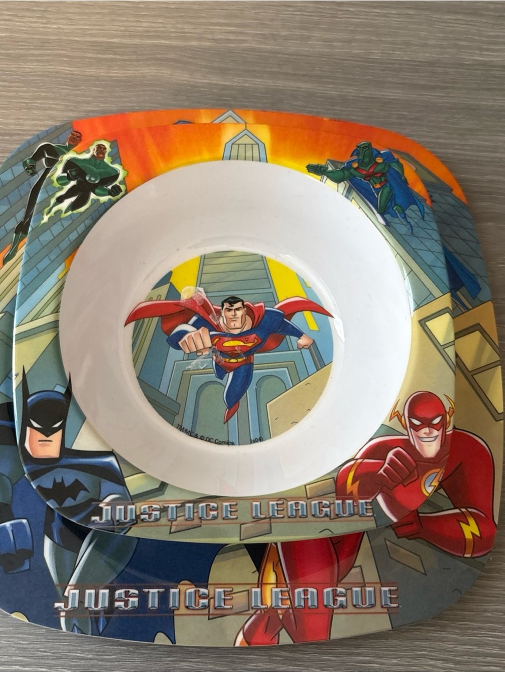 Justice League Kids' Dinnerware Set - Multi-Color Justice League Design